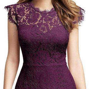 Miusol Women's Floral Lace Evening Cocktail Dress [NWT]